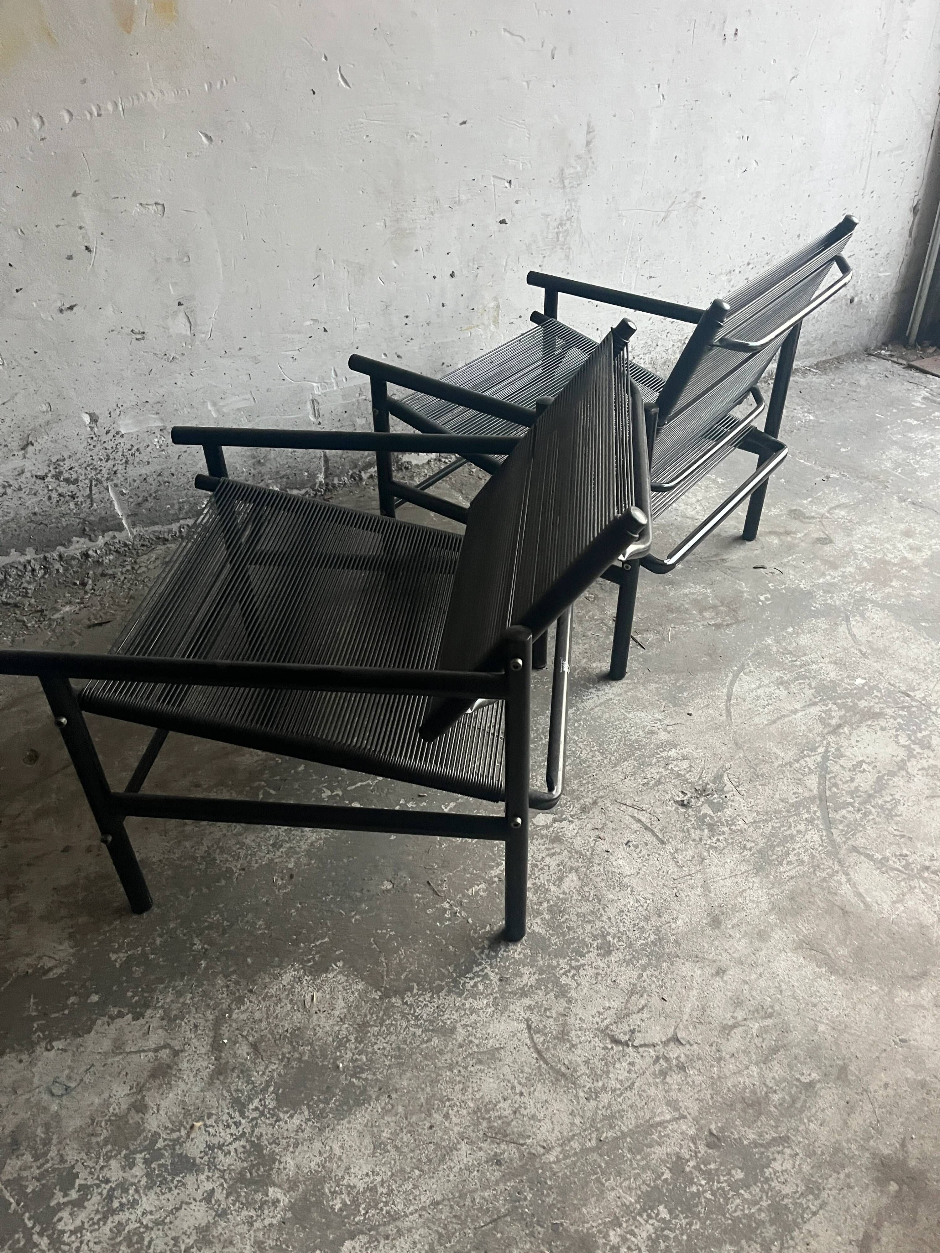 Lot de 2 fauteuils lounge « Spaghetti » par Giandomenico Belotti pour CMP Padova (années 1980)