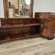 Art Decò dressing table in walnut root with mirror
