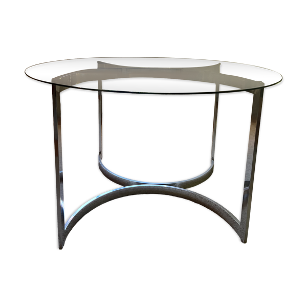 Table verre fumé design vittorio introini