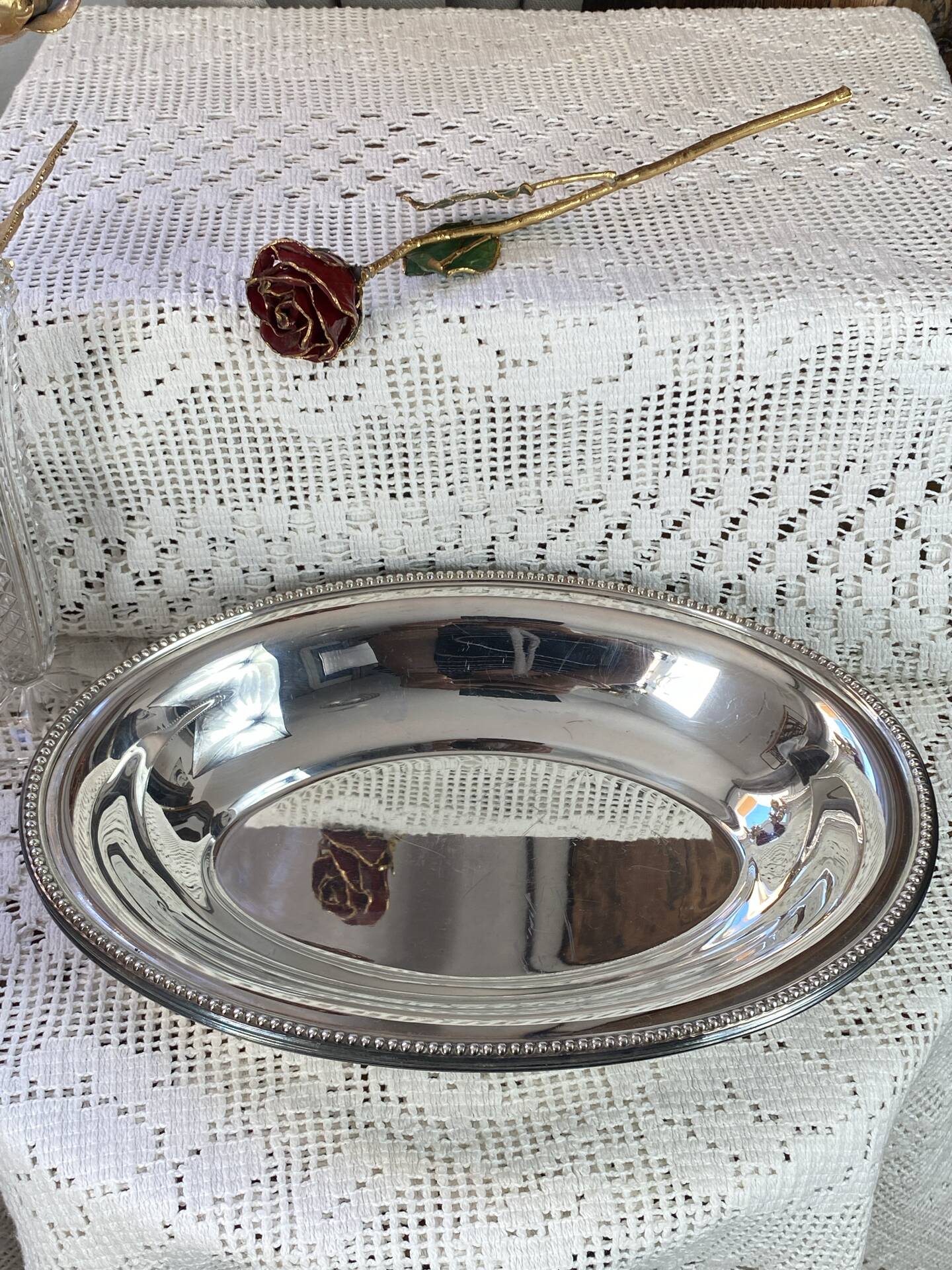 silver-plated metal service trays, Le Mondial silverware