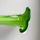 large soliflore vase in opaline and apple green glass Murano style 60s-70s