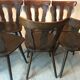 Lot of 6 chairs vintage bistro compass feet
