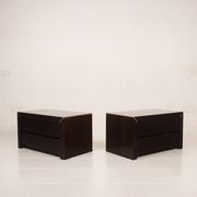 Pair of African rosewood and brass bedside tables for Fratelli Turri