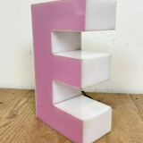 Vintage pink illuminated letter e , 1970s