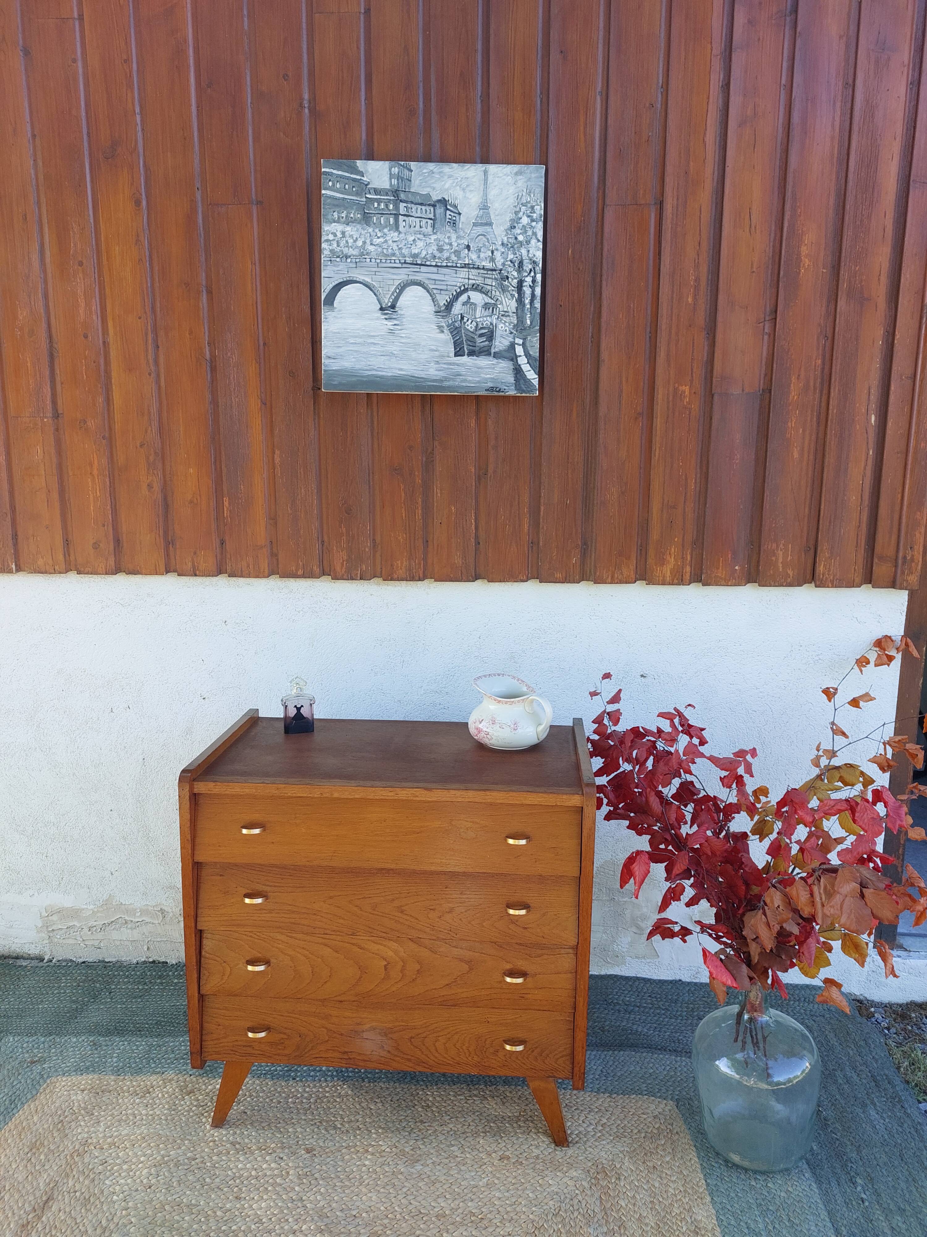 chest of drawers with compass feet, 1960s-1970s