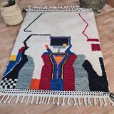 Tapis berbère bohemian en laine fait main 150 X 100 CM
