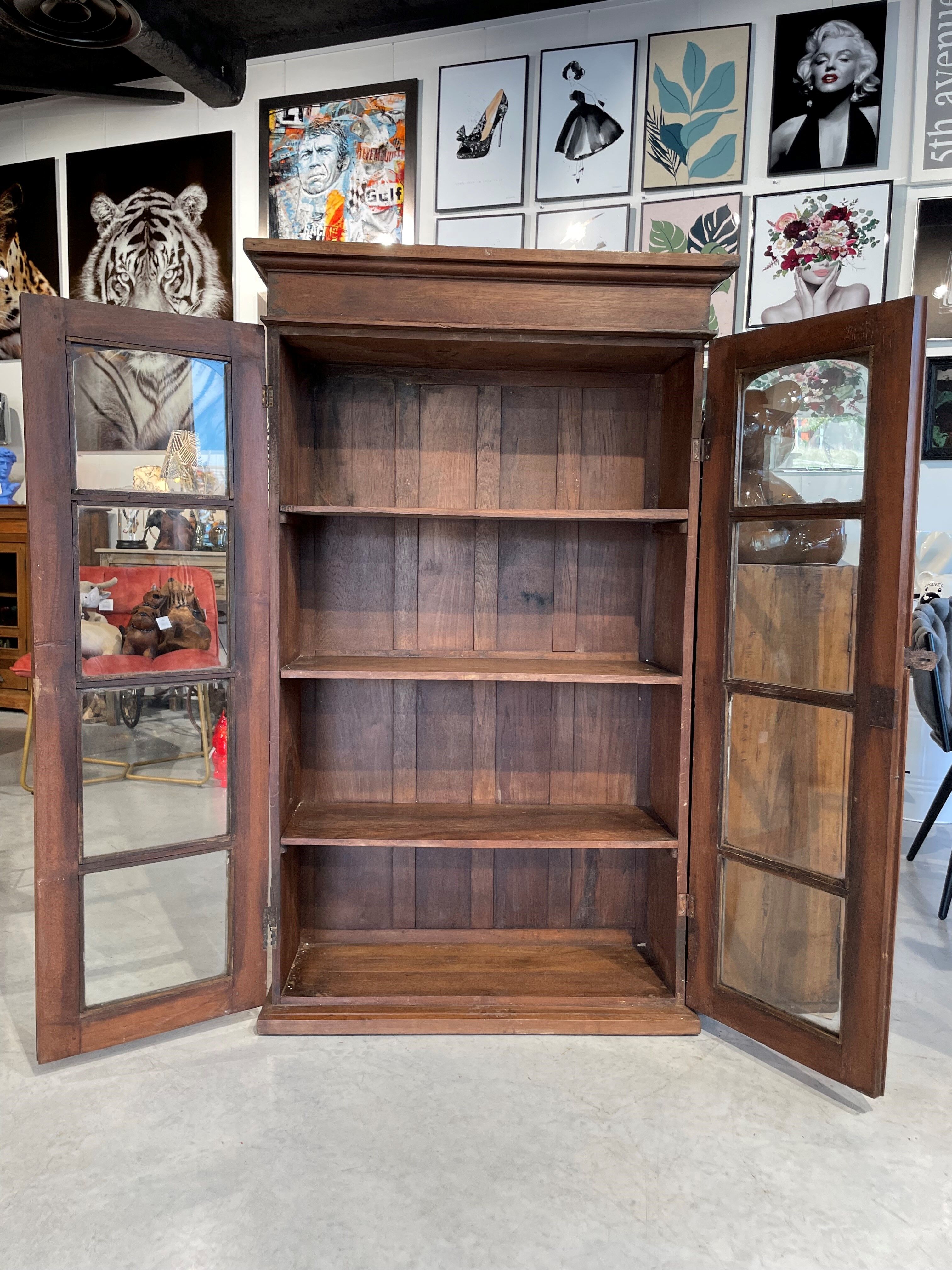 Antique teak bookcase