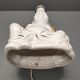 Seated Buddha lamp base ~ glazed and gold white ceramic ~ 80s