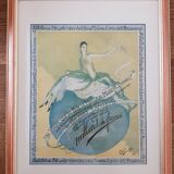 Framed poster galeries lafayette vintage frame gilded wood 44 x 34