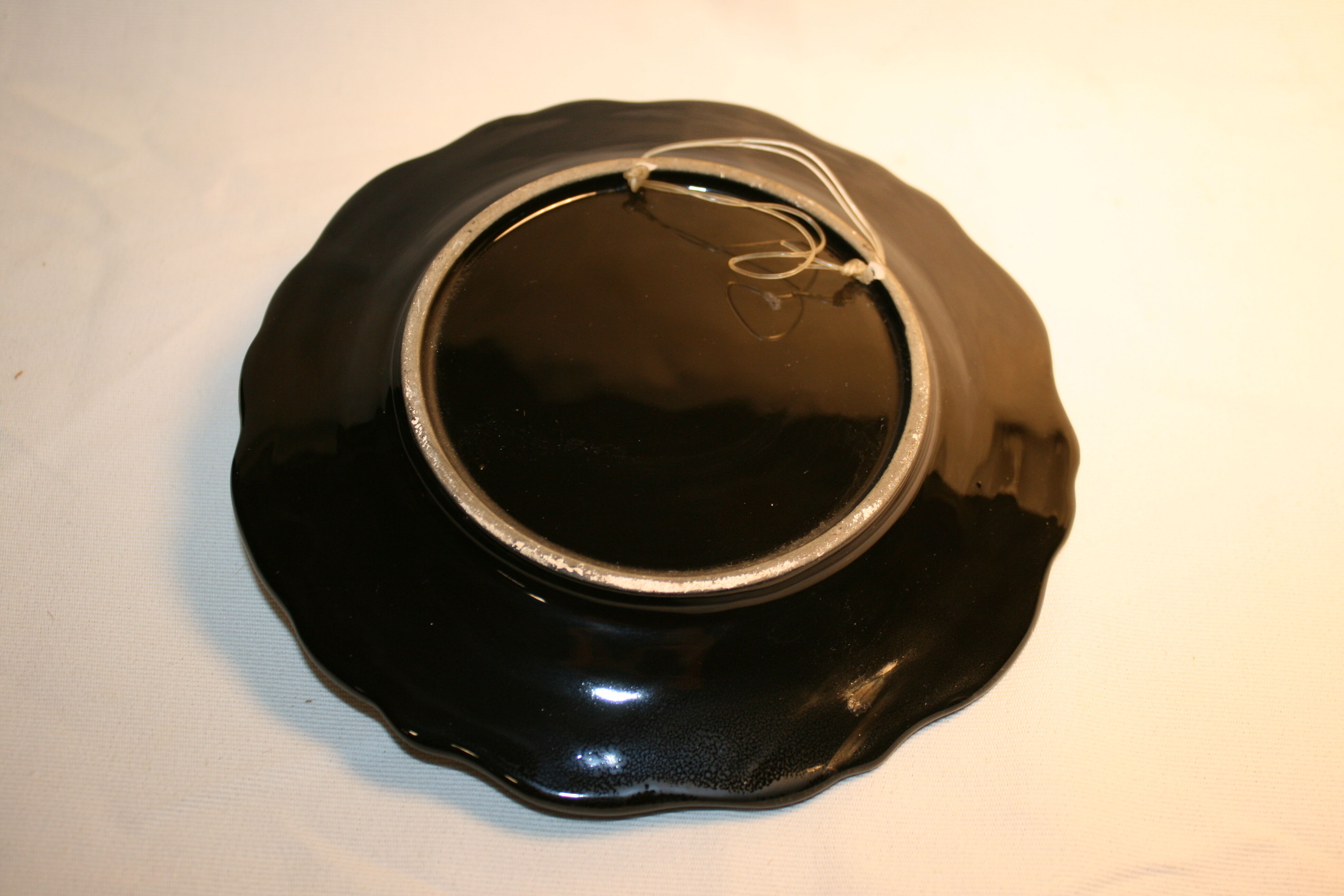 Barbotine Vallauris plate "Monaco" model