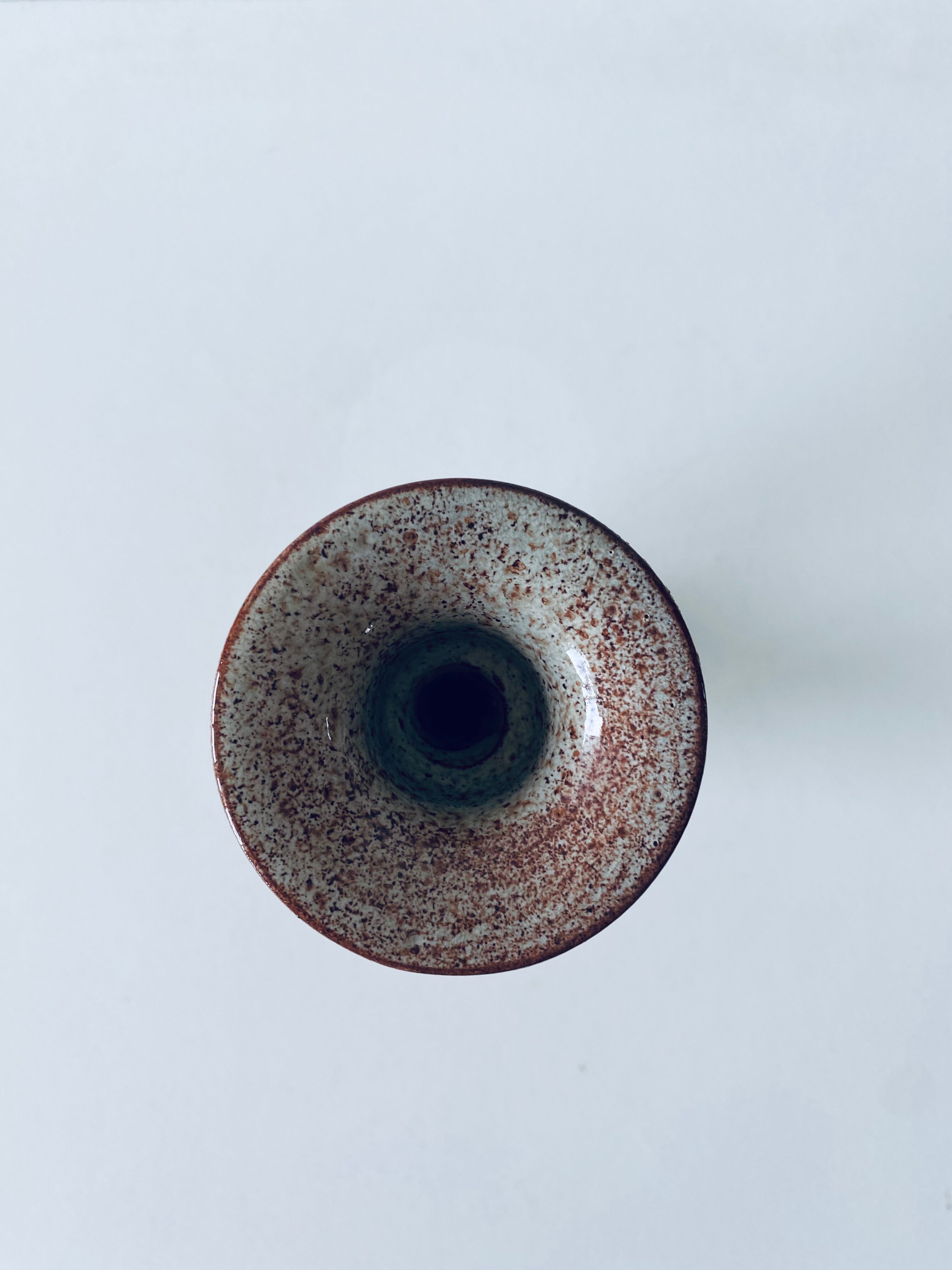 Enamelled terracotta candle holder