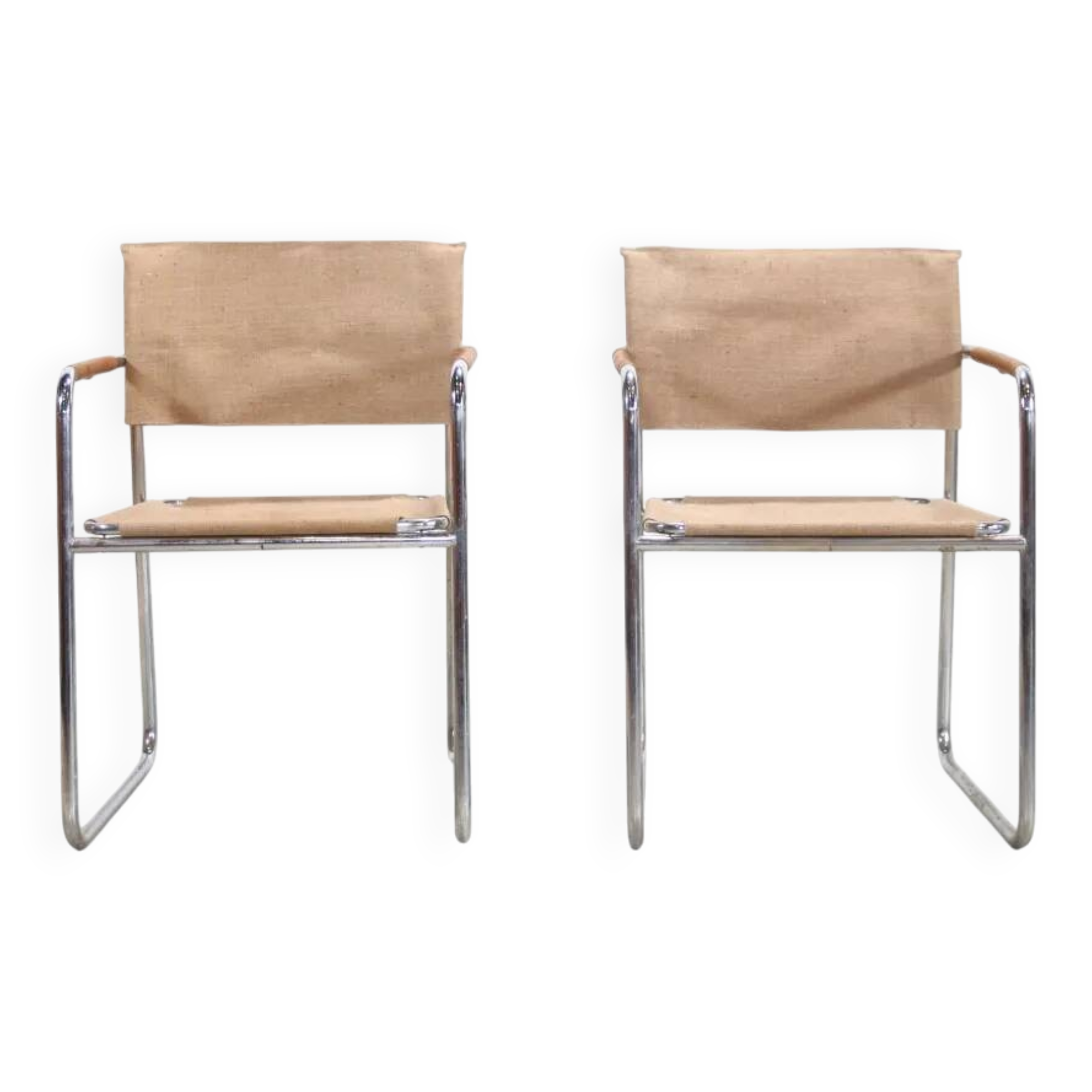 Karin Mobring Amiral chairs in chrome and jute from 1973