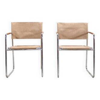 Karin Mobring Amiral chairs in chrome and jute from 1973