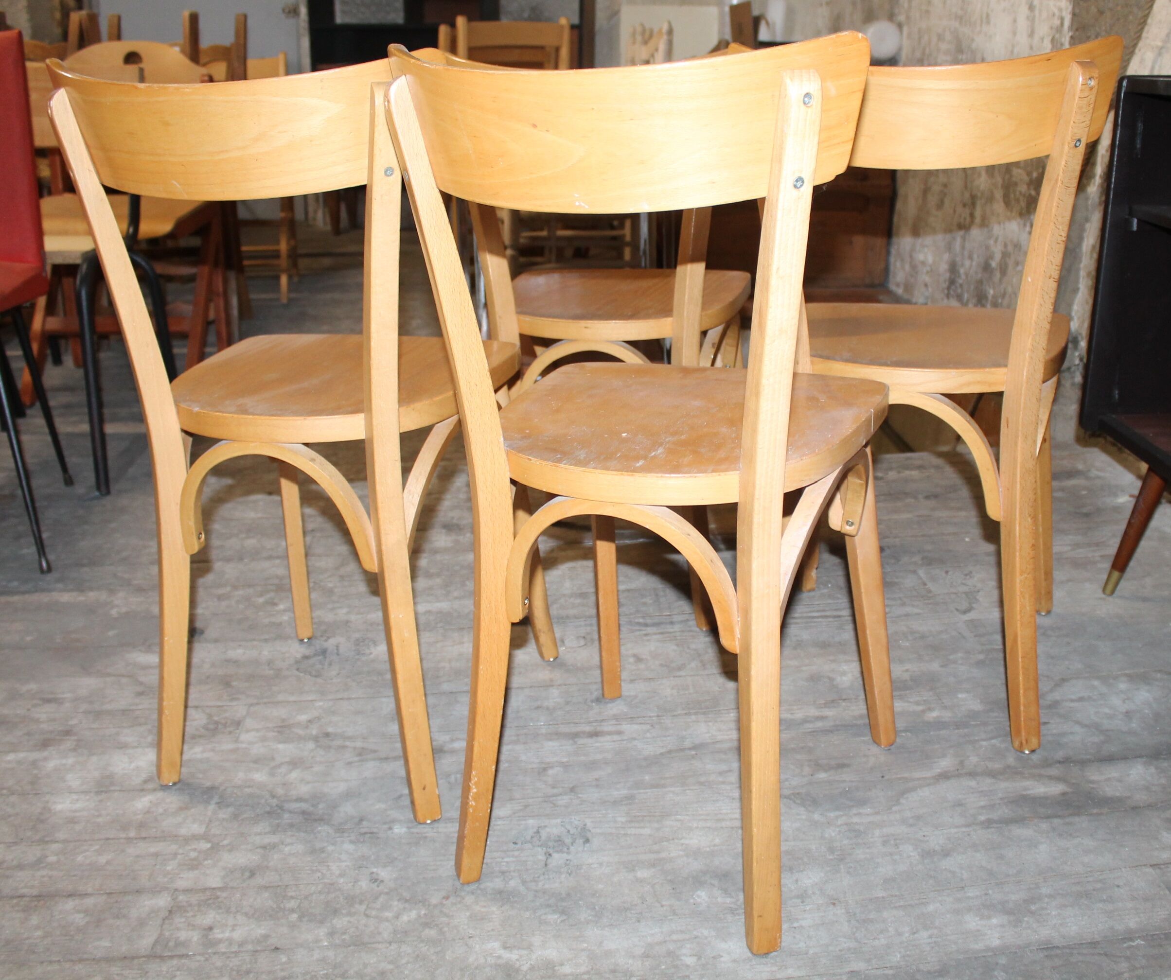 Lot of four bistro chairs