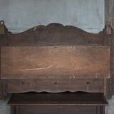 Solid wood coat rack with wall mirror, heart-shaped coat hooks