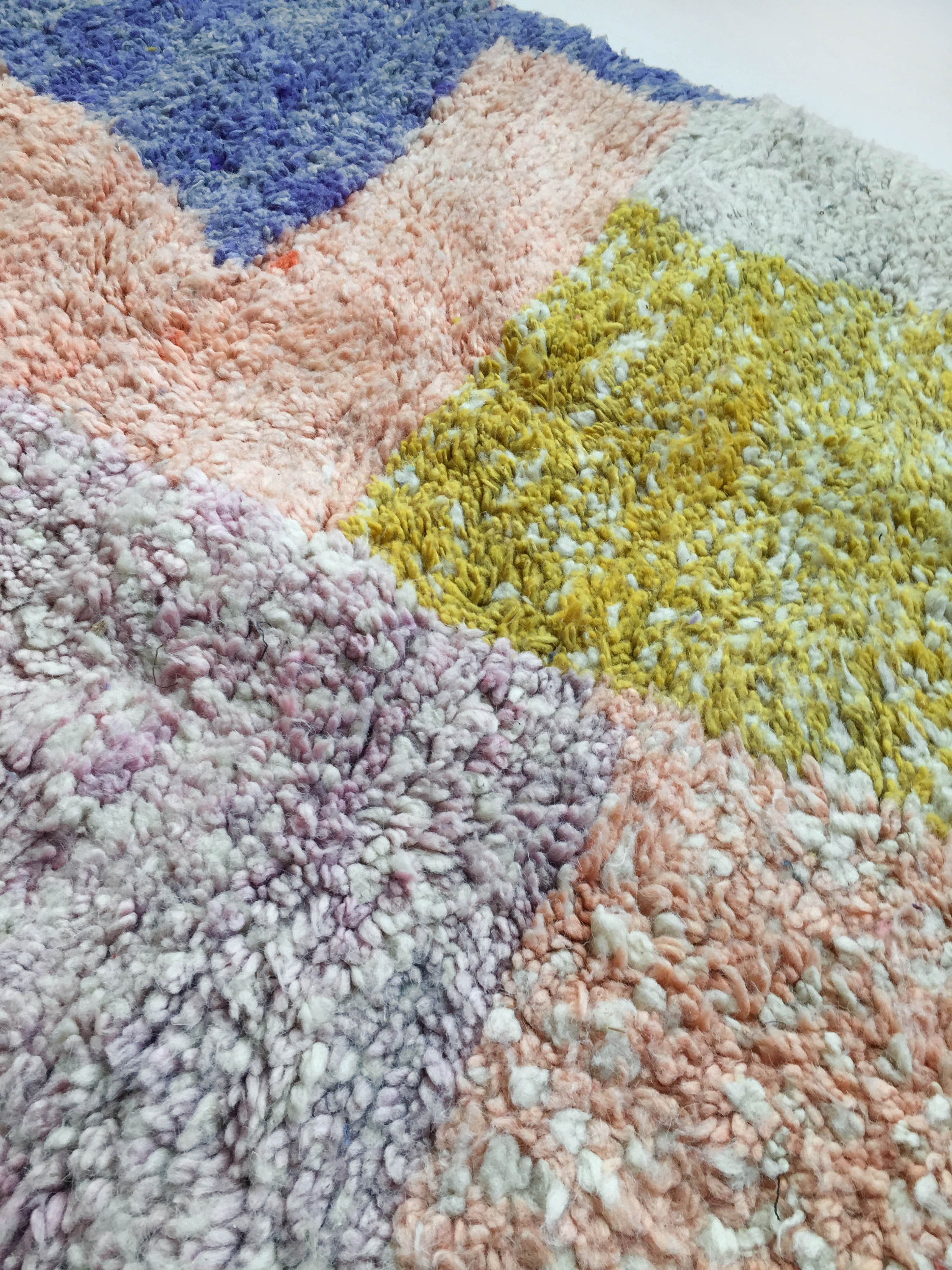 Moroccan Berber carpet Boujaad with colorful flats 243x140cm