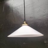 Opaline cone pendant light