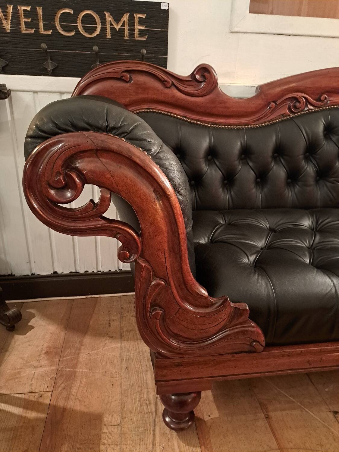 19th century Indo English Chesterfield sofa