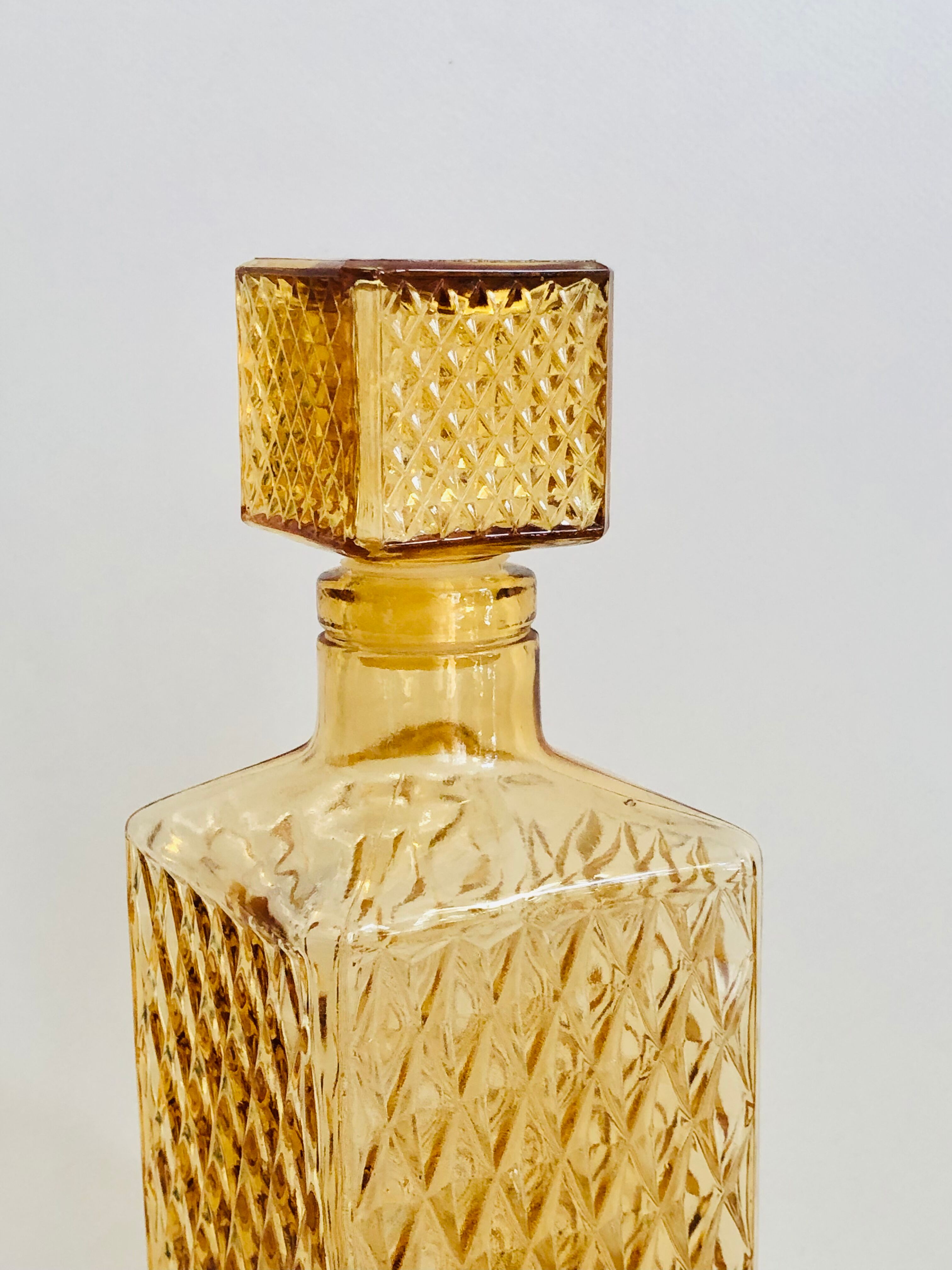 Vintage smoked glass whiskey decanter
