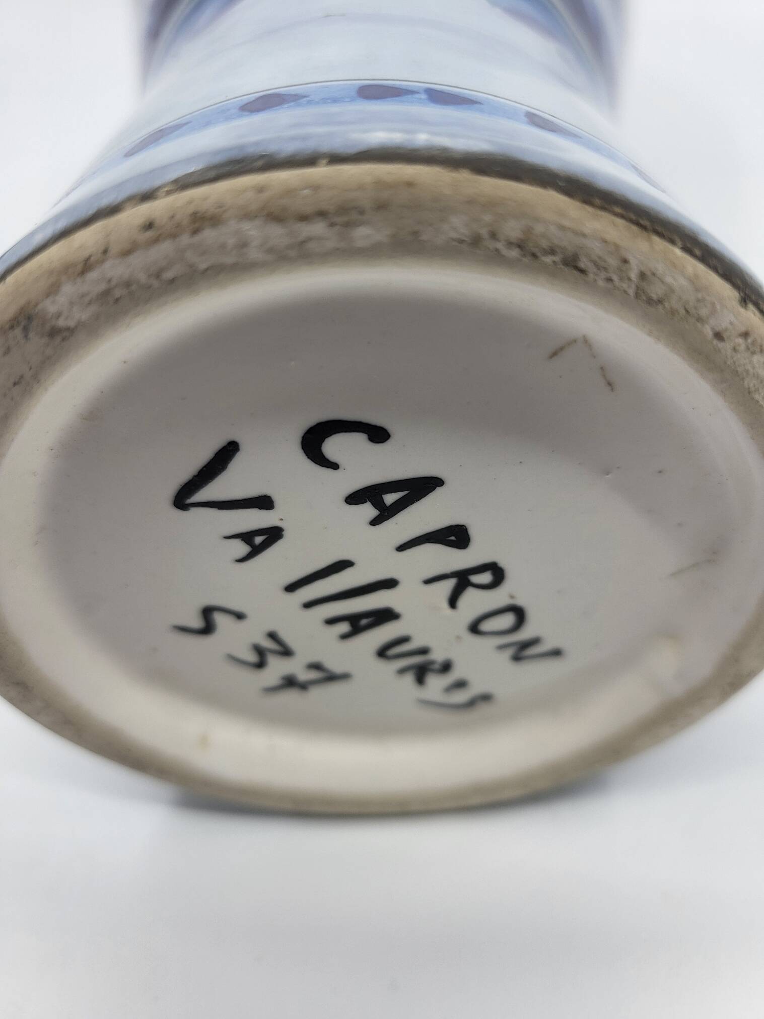 Roger Capron cornet vase in French ceramic Vallauris 1950