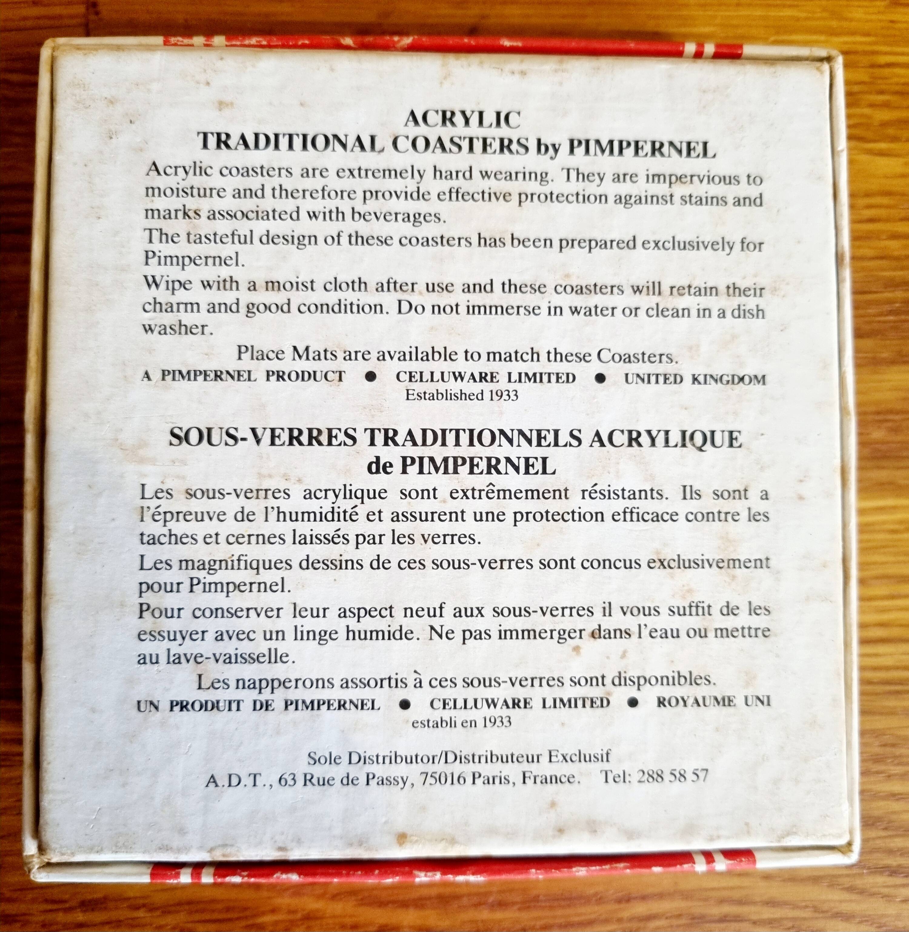 6 vintage pimpernel new taupe coasters