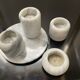 Series of 4 vintage candle holders in Carrara marble
