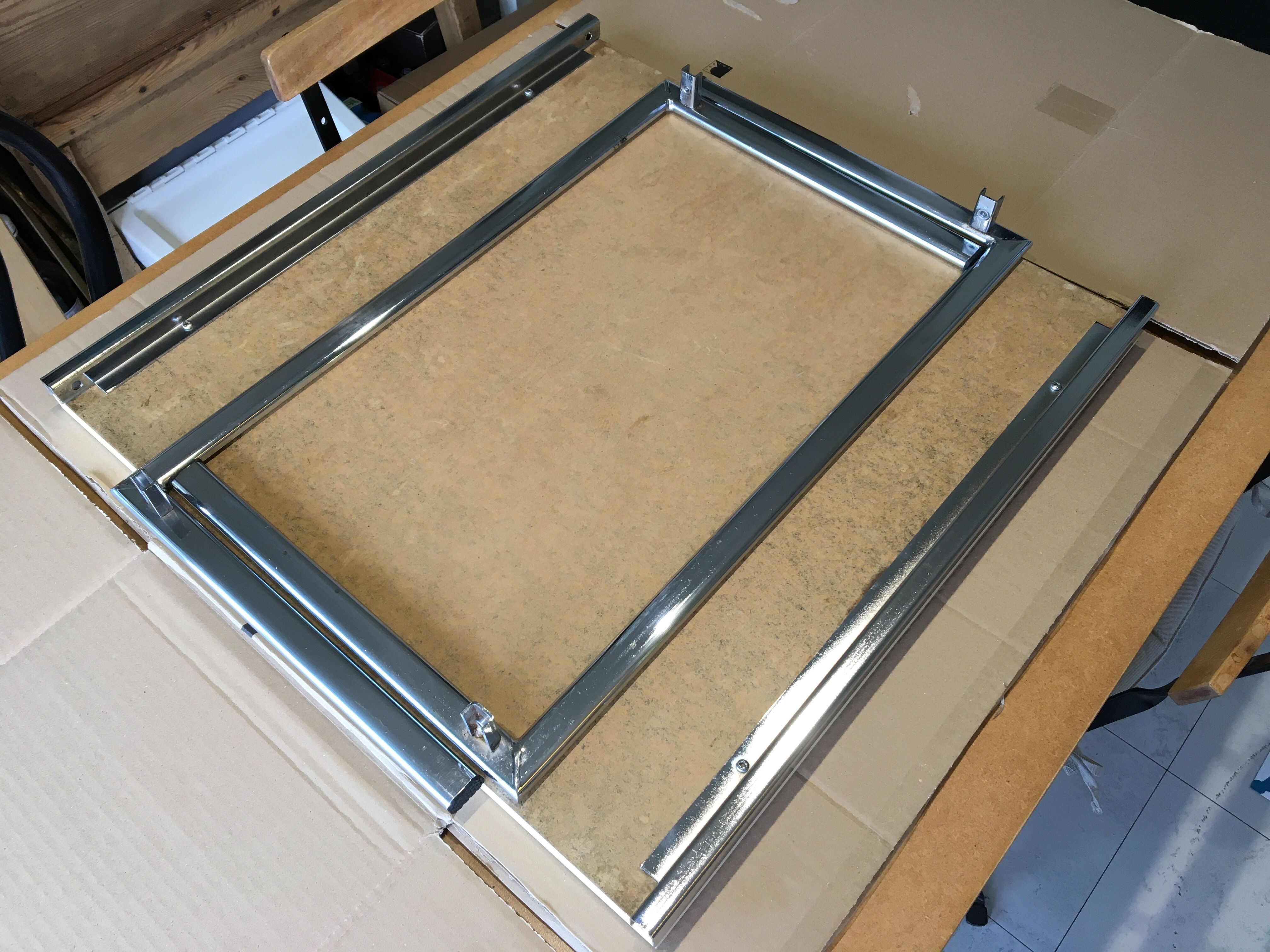 Vintage 80s chrome coffee table