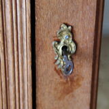 Louis XV style wardrobe in light oak, 3 beveled ice creams