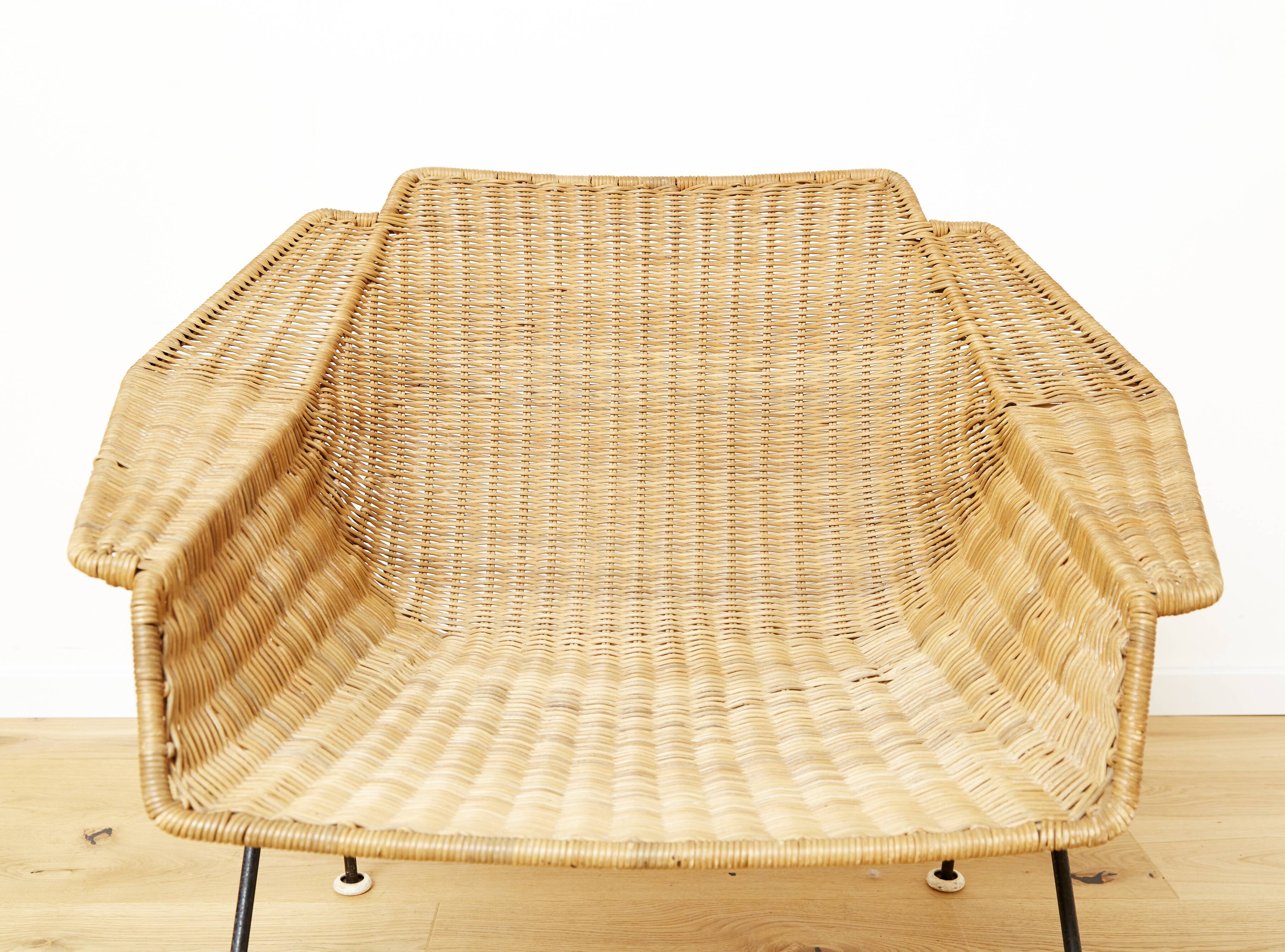 Mid-Century Rattan Lounge Chair