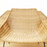 Mid-Century Rattan Lounge Chair