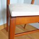 Scandinavian chair wood mahogany color and skai white