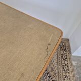 Vintage Rattan/Bamboo Dining Table with Compass Legs 1950s