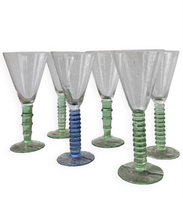 6 verres à pied / coupes à champagne cristal
