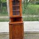 Vitrine d'angle 2 corps encoignure anglaise victorienne en bois