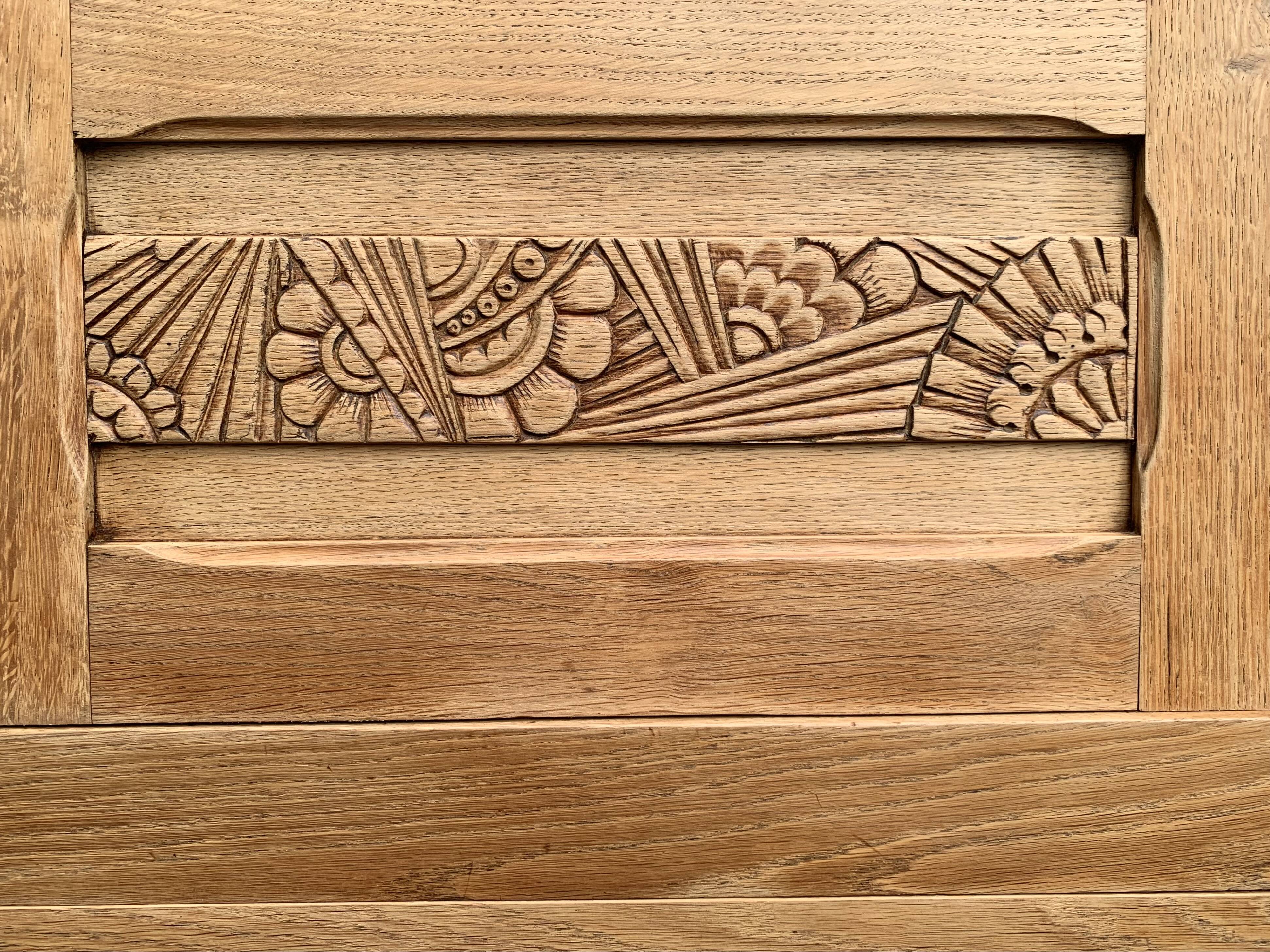 Parisian art deco cabinet in raw wood 1930