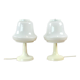 Set of 2 white opaline glass table lamps, Opp Jihlava, Czechoslovakia 1960s