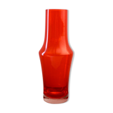 Red glass vase by Riihimaki Finland