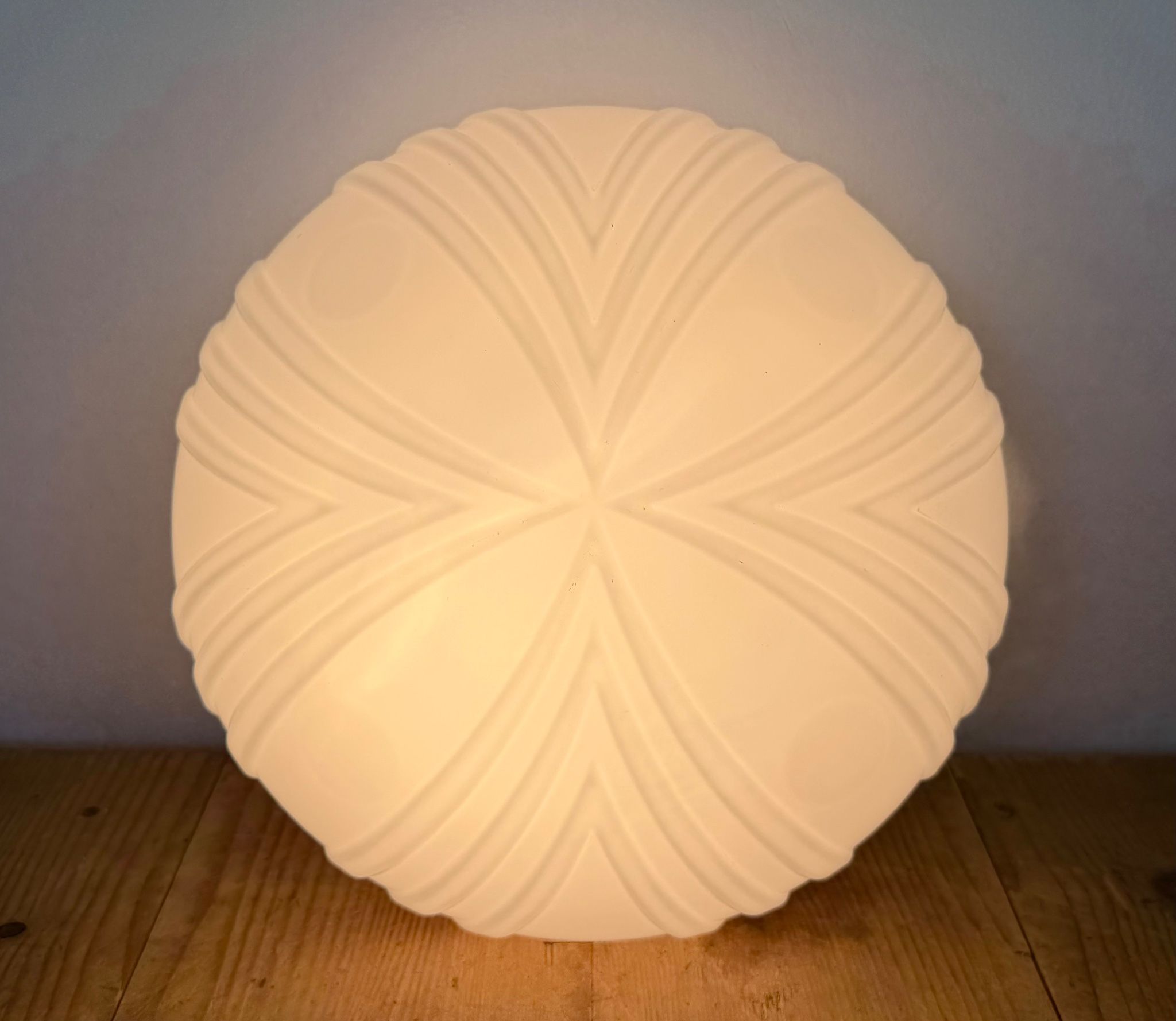 Vintage Wall Or Ceiling Light with Milk Glass, 1970s