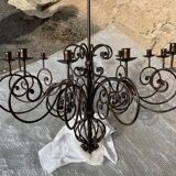 12-candle chandelier in handcrafted wrought iron