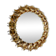 Vintage circular mirror in gold brass by christoph palma austria 1960