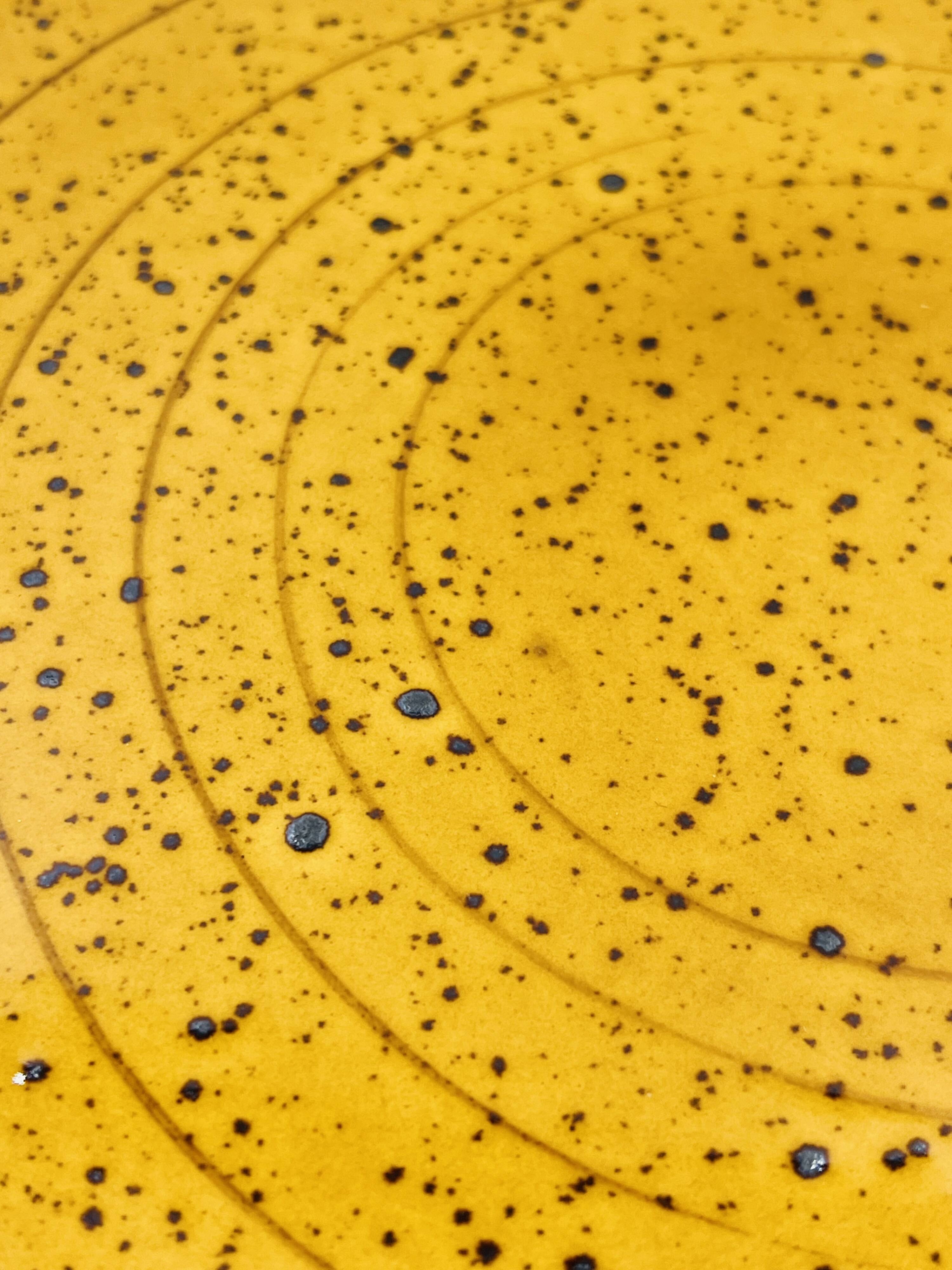 Vintage speckled yellow Palma plate Boch La Louvière