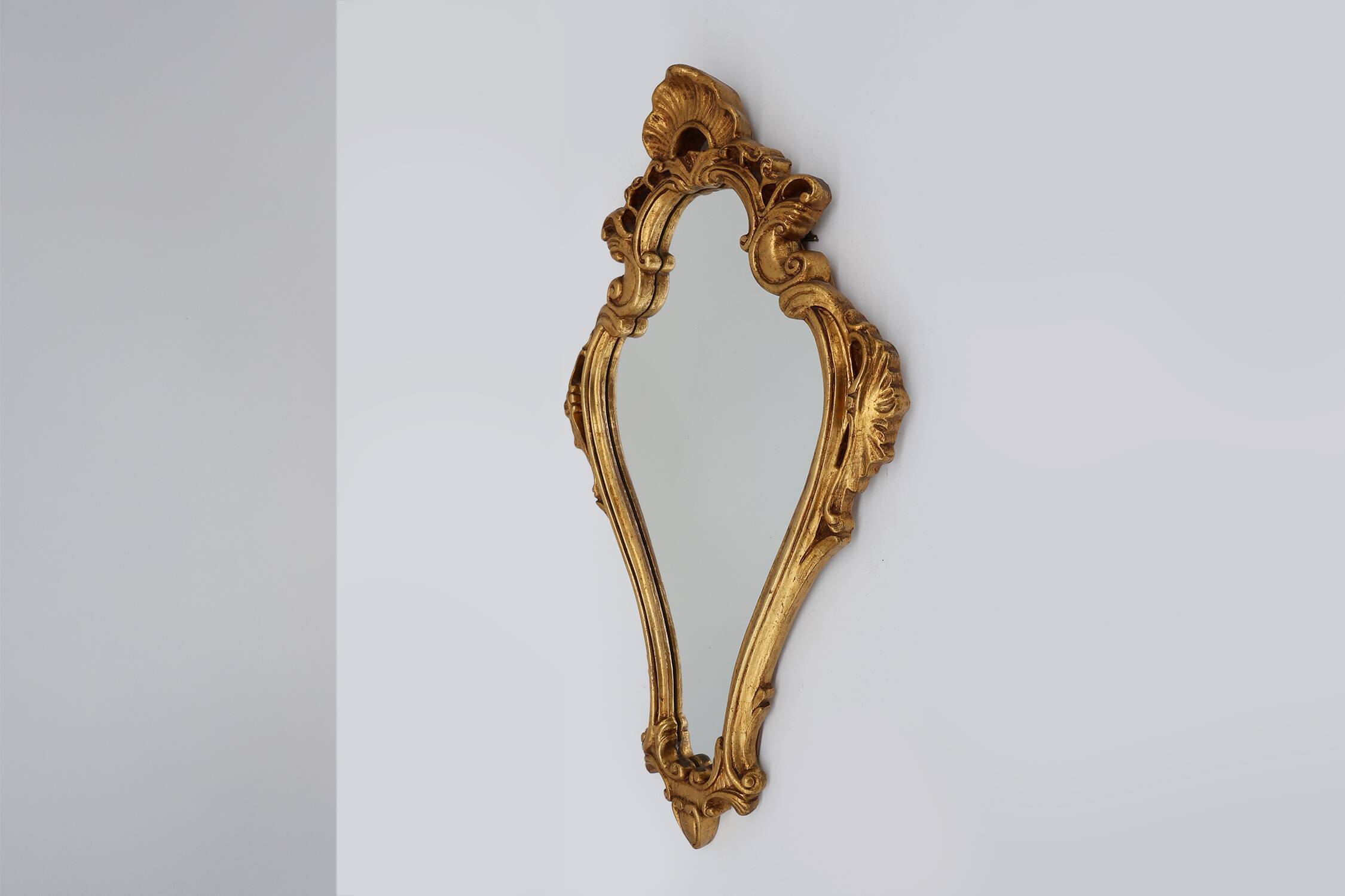 French 20th century baroque style gilded crested mirror