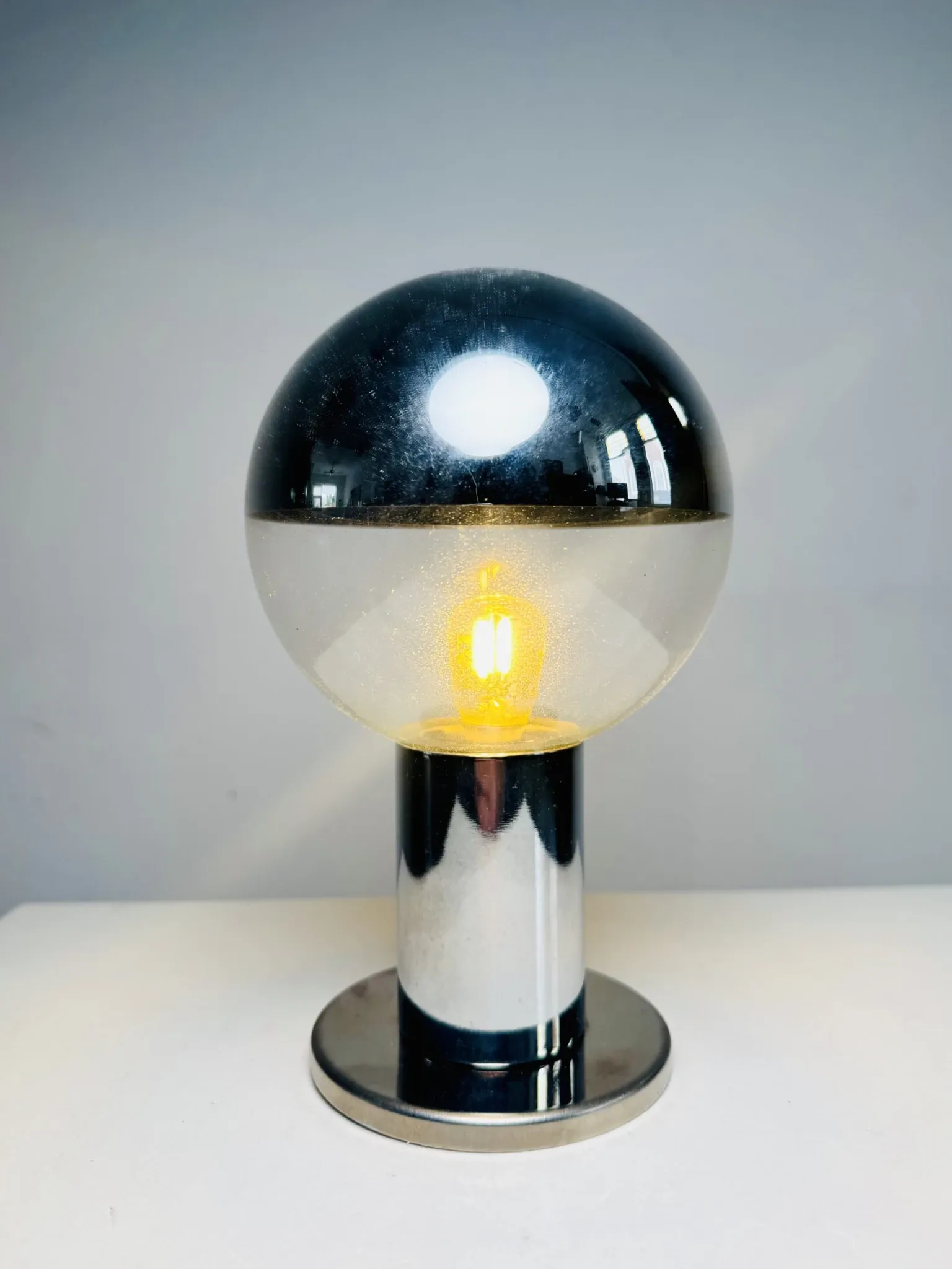 Chrome Plated Table Lamp By Motoko Ishii For Staff Leuchten, Germany, 1970S