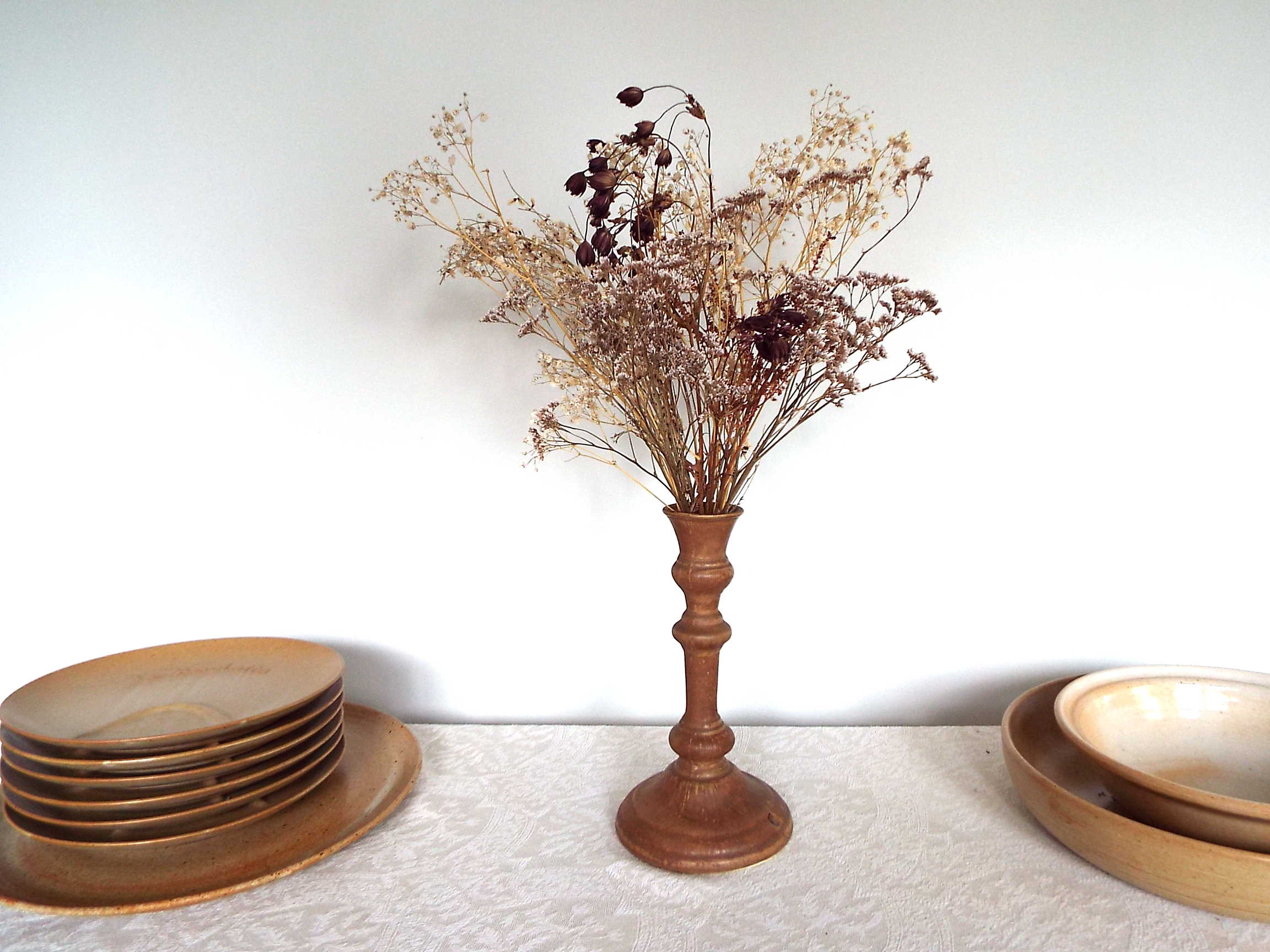 Stoneware candle holder