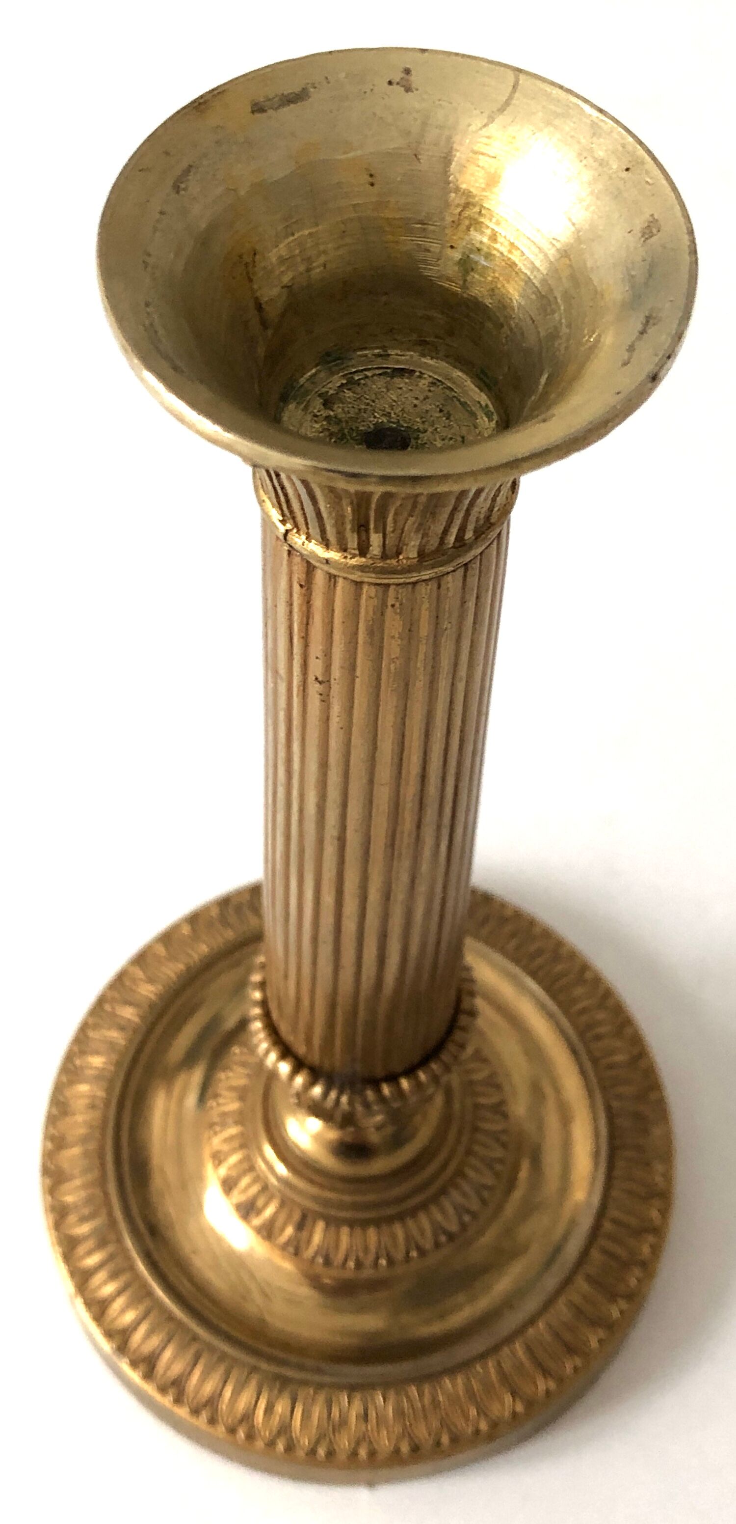 Old golden brass candle holder