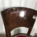 Pair of age Art Deco red velvet chairs