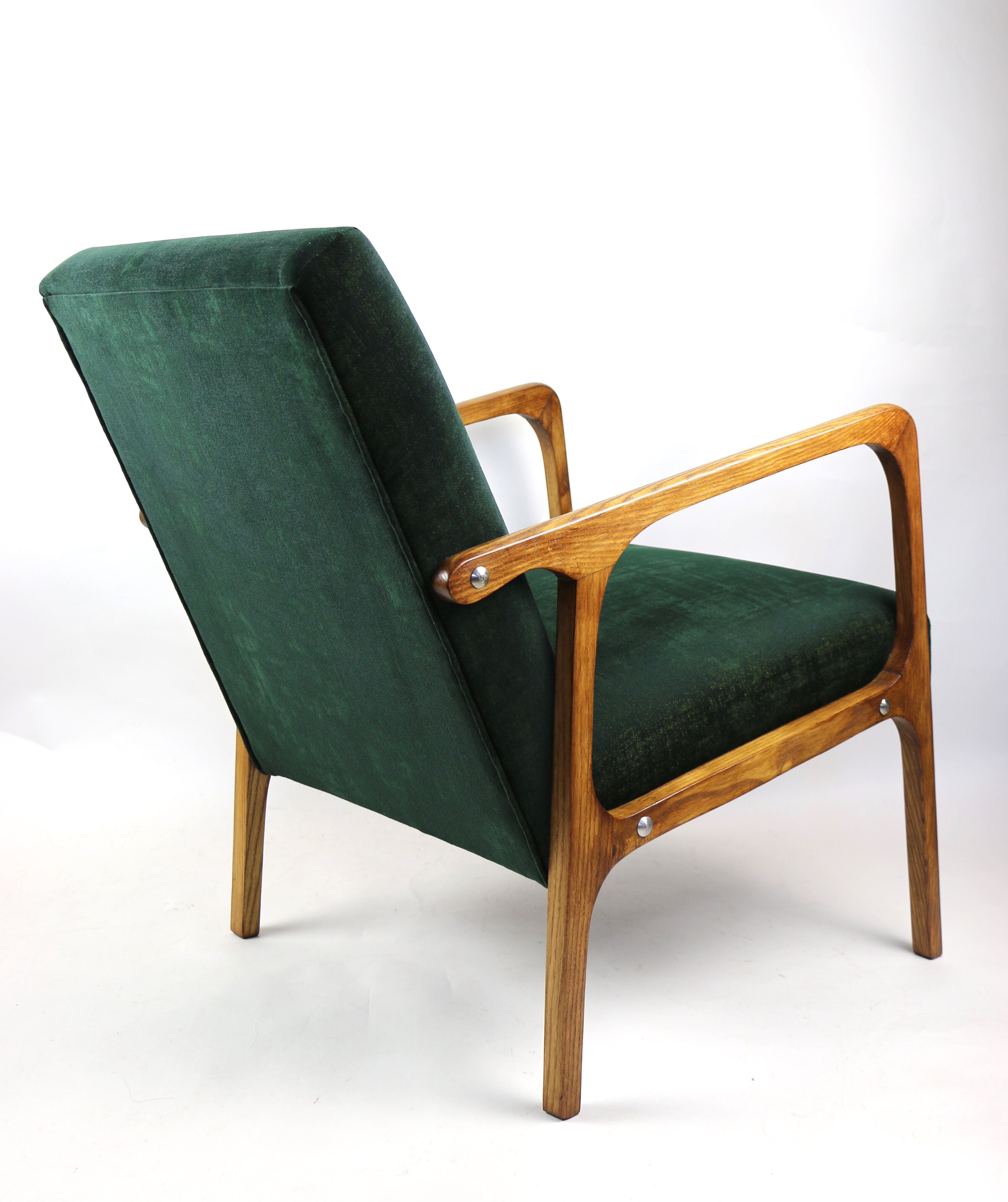 Fauteuil vintage en velours vert, années 1970
