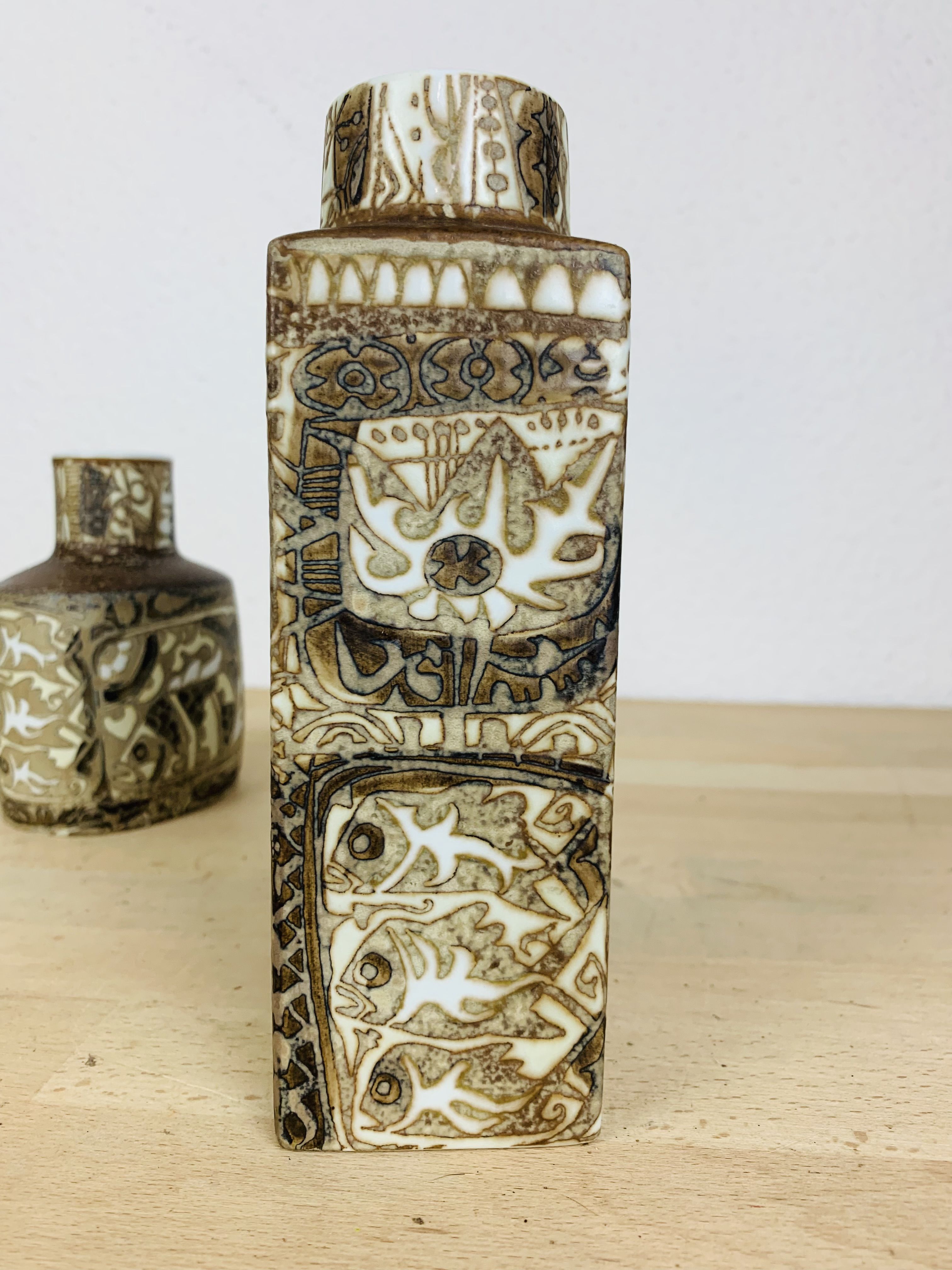 Pair of Royal Copenhagen Fajance vases by Nils Thorsson
