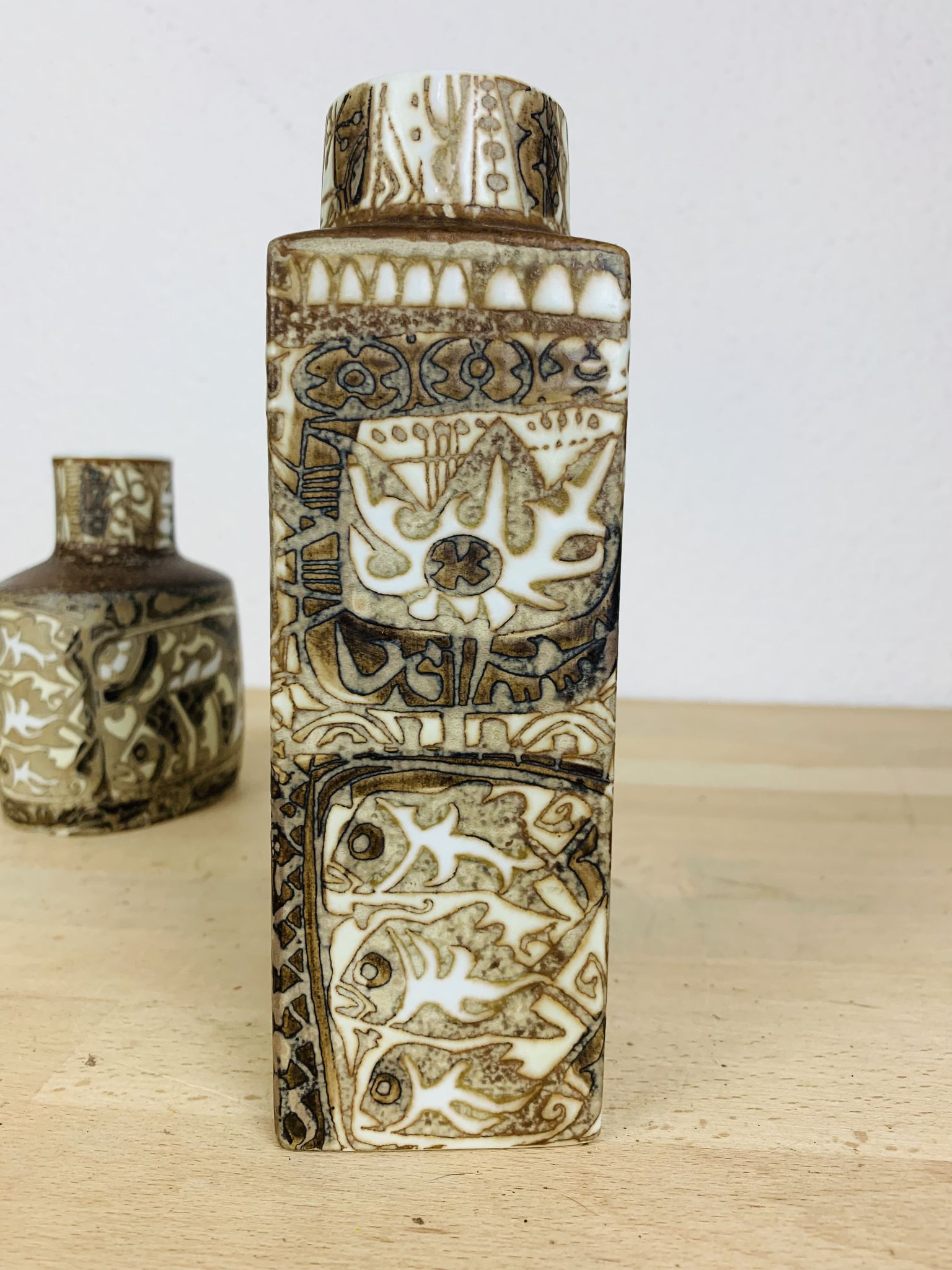 Pair of Royal Copenhagen Fajance vases by Nils Thorsson
