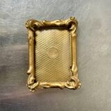 Cadre antique en bois doré art nouveau 11,5 cm x 8,5 cm verre convexe